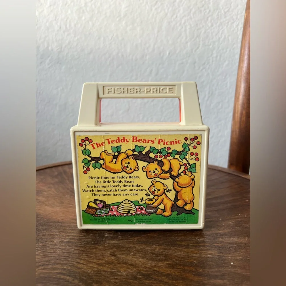 Vintage Fisher-Price Teddy Bear's Picnic Music Box